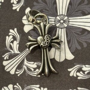 Chrome Hearts Silver Cross & Heart Pendant
